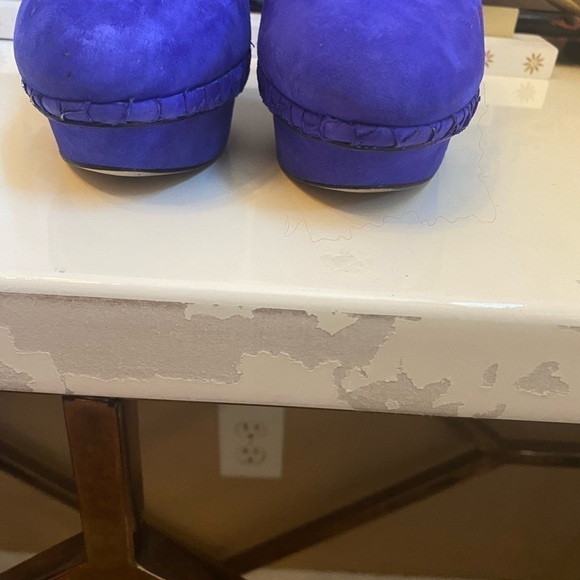 BRIAN ATWOOD PURPLE FONTANNE STILETTO PLATFORM SUEDE PUMPS SIZE 7 - Picture 3 of 13